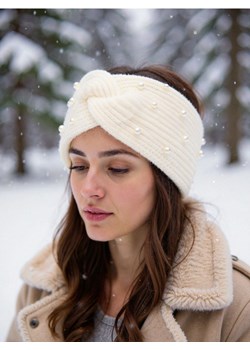 Sinsay - Prążkowana opaska na głowę - kremowy - id: 741FG-01X - marki Sinsay - 186447359 Sinsay - Prążkowana opaska na głowę - kremowy ze sklepu Sinsay w kategorii Opaski damskie - zdjęcie 186447359