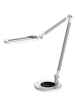 Srebrna lampka na biurko LED z panelem - S254-Hippo ze sklepu Edinos.pl w kategorii Lampy stołowe - zdjęcie 186447535