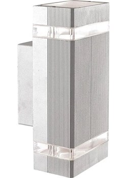 Srebrna ogrodowa lampa ścienna elewacyjna - S311-Plex ze sklepu Edinos.pl w kategorii Oświetlenie ogrodowe - zdjęcie 186447569