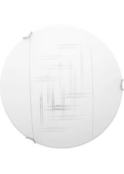 Biały minimalistyczny plafon ze szkła 40 cm - S928-Irda ze sklepu Edinos.pl w kategorii Lampy sufitowe - zdjęcie 186447686