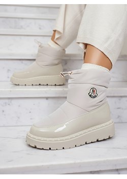 Royalfashion Wsuwane śniegowce damskie w kremowym kolorze Ireda ze sklepu royalfashion.pl w kategorii Śniegowce damskie - zdjęcie 186448099