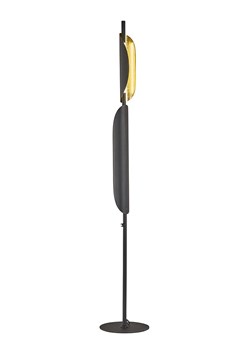 FISCHER &amp; HONSEL Lampa stojąca LED &quot;Skal&quot; w kolorze złoto-czarnym - wys. 155 x Ø 25 cm ze sklepu Limango Polska w kategorii Oświetlenie - zdjęcie 186449218
