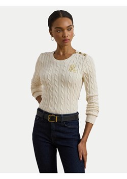 Lauren Ralph Lauren Sweter 200932223002 Écru Slim Fit ze sklepu MODIVO w kategorii Swetry damskie - zdjęcie 186450427