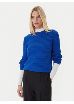 Tommy Hilfiger Sweter Fine WW0WW44993 Niebieski Regular Fit ze sklepu MODIVO w kategorii Swetry damskie - zdjęcie 186450458