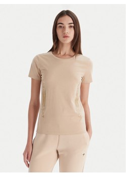 EA7 Emporio Armani T-Shirt 7W000521 AF12503 U1046 Beżowy Regular Fit ze sklepu MODIVO w kategorii Bluzki damskie - zdjęcie 186450557