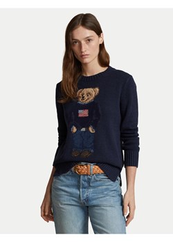 Polo Ralph Lauren Sweter 211927070001 Granatowy Relaxed Fit ze sklepu MODIVO w kategorii Swetry damskie - zdjęcie 186450666