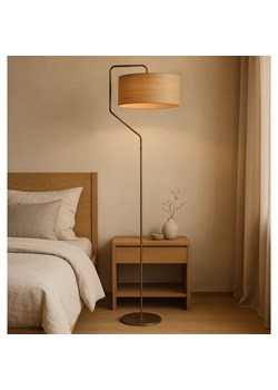 Lampa stojąca w stylu skandynawskim TESALLIA ECO z abażurem w kolorze dębu sonoma ze sklepu Lysne w kategorii Lampy podłogowe - zdjęcie 186453709