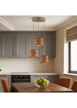 Lampa wisząca do kuchni 3-punktowa PUEBLO ECO kaskadowy żyrandol z abażurami ze sklepu Lysne w kategorii Lampy wiszące - zdjęcie 186453809