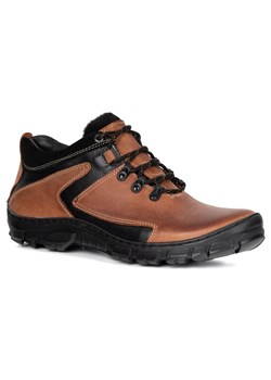 Buty trekkingowe męskie zimowe ocieplane skórzane 905KOM ceglane ze sklepu butyolivier w kategorii Buty trekkingowe męskie - zdjęcie 186453926