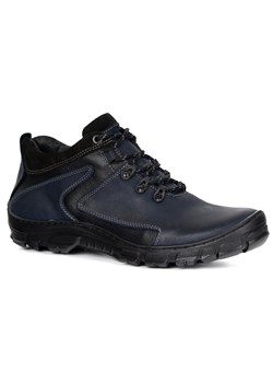 Buty trekkingowe męskie zimowe ocieplane skórzane 905KOM granatowe ze sklepu butyolivier w kategorii Buty trekkingowe męskie - zdjęcie 186453939