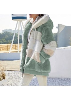 Damska kurtka z misia oversize - S Zielony ze sklepu Intimica.pl w kategorii Kurtki damskie - zdjęcie 186454759