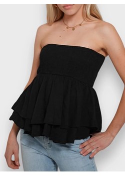 Damski top bez ramiączek z falbaną - Czarny S - id: 9497188663625 - marki Intimica - 186454849 Damski top bez ramiączek z falbaną - Czarny S ze sklepu Intimica.pl w kategorii Bluzki damskie - zdjęcie 186454849