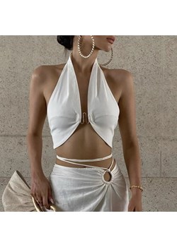 Elegancki biały top bez rękawów - Biały S - id: 9497636372809 - marki Intimica - 186455185 Elegancki biały top bez rękawów - Biały S ze sklepu Intimica.pl w kategorii Bluzki damskie - zdjęcie 186455185