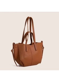 Skórzana mała torba shopper - Brązowy ze sklepu Intimica.pl w kategorii Torby Shopper bag - zdjęcie 186456416