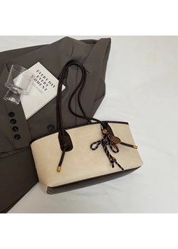 Skórzana torba z zawieszką - Beżowy ze sklepu Intimica.pl w kategorii Torby Shopper bag - zdjęcie 186456438