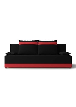Czarno-czerwona sofa rozkładana z pojemnikiem D7-K62 ze sklepu Edinos.pl w kategorii Sofy i kanapy - zdjęcie 186458455
