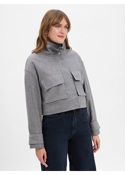 BOSS Damska kurtka pudełkowa z zawartością wełny - Jardia Kobiety szary marmurkowy ze sklepu vangraaf w kategorii Marynarki damskie - zdjęcie 186461166