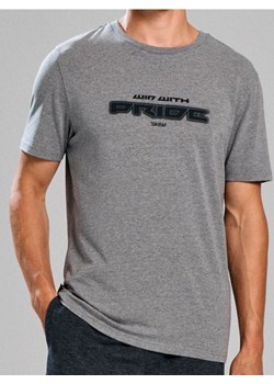 Sinsay - Bawełniana koszulka z napisem - szary ze sklepu Sinsay w kategorii T-shirty męskie - zdjęcie 186464148