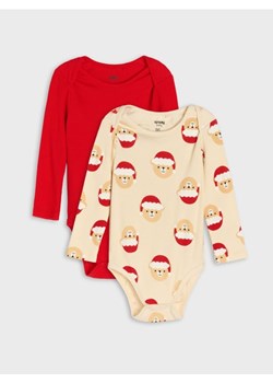 Sinsay - Prążkowane body 2 pack - beżowy ze sklepu Sinsay w kategorii Body niemowlęce - zdjęcie 186464195