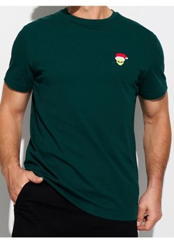 Sinsay - Bawełniana koszulka z nadrukiem - ciemny turkus ze sklepu Sinsay w kategorii T-shirty męskie - zdjęcie 186464237