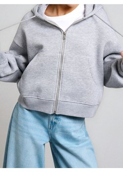 Sinsay - Bluza z kapturem z zapięciem - szary - id: 969FI-09M - marki Sinsay - 186464258 Sinsay - Bluza z kapturem z zapięciem - szary ze sklepu Sinsay w kategorii Bluzy damskie - zdjęcie 186464258