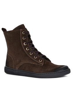 Buty damskie barefoot zimowe skórzane Olivier Liv 1303 ocieplane brązowe ze sklepu butyolivier w kategorii Półbuty damskie - zdjęcie 186465016