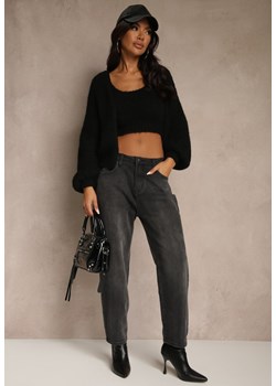 Szare Jeansy Mom Fit High Waist Ralima ze sklepu renee.pl w kategorii Jeansy damskie - zdjęcie 186465569