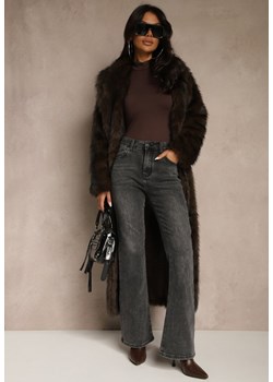 Czarne Jeansy Dzwony High Waist z Dodatkiem Wiskozy Unenaia ze sklepu renee.pl w kategorii Jeansy damskie - zdjęcie 186465609