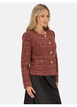 Elegancka marynarka wizytowa brązowa L'AF Kelli ze sklepu Eye For Fashion w kategorii Marynarki damskie - zdjęcie 186467598