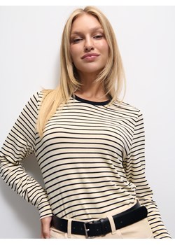 Mohito - Longsleeve w paski - kremowy ze sklepu Mohito w kategorii Bluzy damskie - zdjęcie 186469886