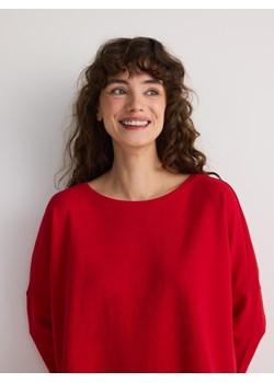 Reserved - Longsleeve z modalem - czerwony ze sklepu Reserved w kategorii Bluzki damskie - zdjęcie 186473978