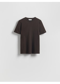 Reserved - T-shirt z merceryzowanej bawełny - brązowy ze sklepu Reserved w kategorii Bluzki damskie - zdjęcie 186477119