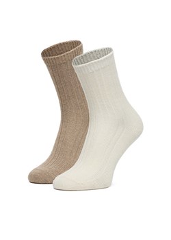Skarpety długie Nine West CEO_AS_NW_08_W_AW25 (2 PACK) Écru ze sklepu eobuwie.pl w kategorii Skarpetki damskie - zdjęcie 186478219