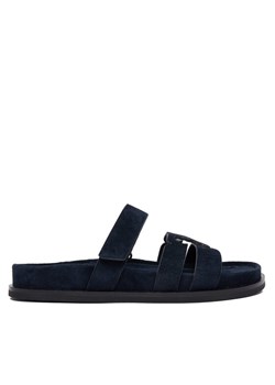 Klapki Tory Burch Ines Sport Slide 163481 Granatowy ze sklepu eobuwie.pl w kategorii Klapki damskie - zdjęcie 186478345