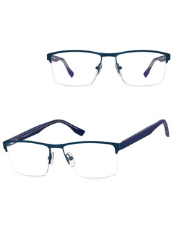Małe męskie okulary na żyłkę oprawki korekcyjne zerówki 877A niebieskie ze sklepu Stylion w kategorii Okulary zerówki męskie - zdjęcie 186479448