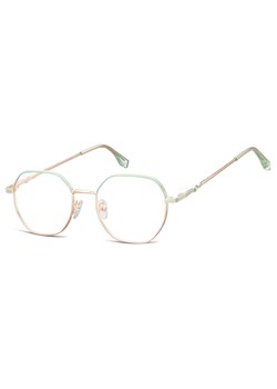 Damskie Oprawki korekcyjne sześciokątne okulary zerówki 905 złoty/zielony ze sklepu Stylion w kategorii Okulary korekcyjne damskie - zdjęcie 186479449