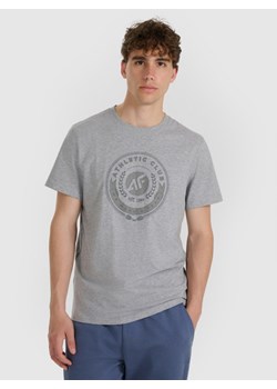 Męski t-shirt z nadrukiem 4F 4FRAW25TTSHM3338 - szary ze sklepu Sportstylestory.com w kategorii T-shirty męskie - zdjęcie 186480768