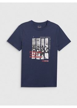 Męski t-shirt z nadrukiem 4F 4FRAW25TTSHM3364 - granatowy ze sklepu Sportstylestory.com w kategorii T-shirty męskie - zdjęcie 186480788