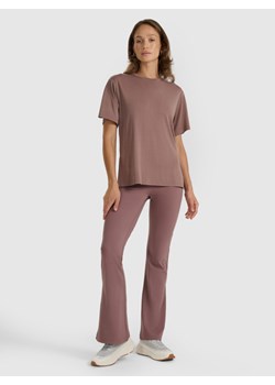 Damskie legginsy 4F 4FRAW25TTIGF290 - brązowe ze sklepu Sportstylestory.com w kategorii Spodnie damskie - zdjęcie 186480797