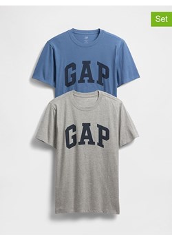 GAP Koszulki (2 szt.) w kolorze niebieskim i szarym ze sklepu Limango Polska w kategorii T-shirty męskie - zdjęcie 186482275
