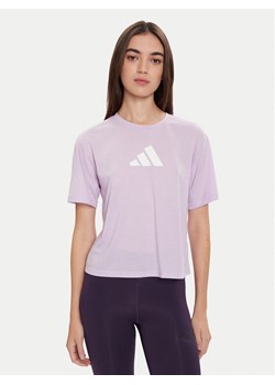 adidas Koszulka techniczna Train Essentials Big Logo JY2183 Fioletowy Regular Fit ze sklepu MODIVO w kategorii Bluzki damskie - zdjęcie 186484216