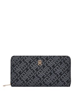Tommy Hilfiger Portfel Icon Lrg Za Jacquard AW0AW17956 Czarny ze sklepu MODIVO w kategorii Portfele damskie - zdjęcie 186484275