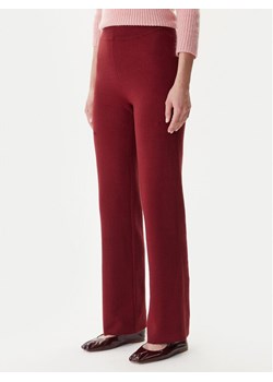 Vero Moda Spodnie dzianinowe Gold Art 10332174 Bordowy Loose Fit ze sklepu MODIVO w kategorii Spodnie damskie - zdjęcie 186484315