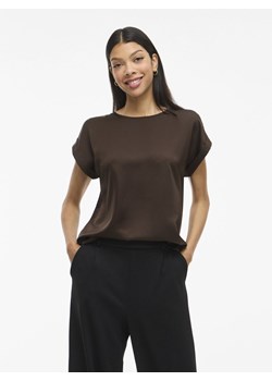 Vila Bluzka damska - VIEllette Kobiety czekoladowy jednolity ze sklepu vangraaf w kategorii Bluzki damskie - zdjęcie 186485768
