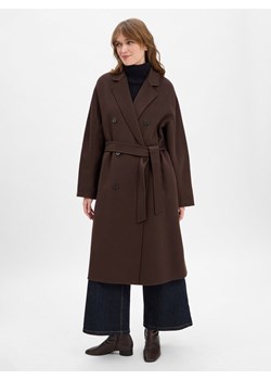 Marc O'Polo Płaszcz wełniany damski Kobiety czekoladowy jednolity ze sklepu vangraaf w kategorii Płaszcze damskie - zdjęcie 186485805