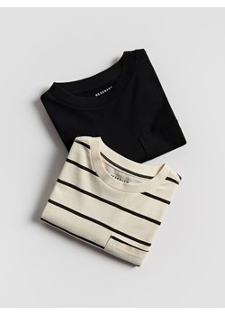 Reserved - Bawełniany longsleeve 2 pack - złamana biel ze sklepu Reserved w kategorii T-shirty chłopięce - zdjęcie 186487037