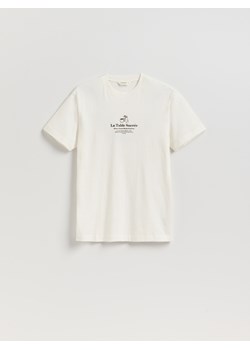Reserved - T-shirt comfort z nadrukiem - złamana biel ze sklepu Reserved w kategorii T-shirty męskie - zdjęcie 186487487