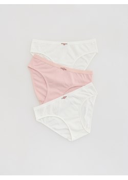 Reserved - Bawełniane majtki 3 pack - złamana biel ze sklepu Reserved w kategorii Majtki dziecięce - zdjęcie 186487966