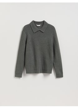 Reserved - Sweter polo z dodatkiem wełny - szary ze sklepu Reserved w kategorii Swetry męskie - zdjęcie 186489108