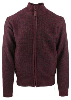 Ciepły Rozpinany Sweter z Kieszeniami - Brave Soul - Bordowy Melanż SWBRSAW25elderOXBLOOD ze sklepu JegoSzafa.pl w kategorii Swetry męskie - zdjęcie 186489986